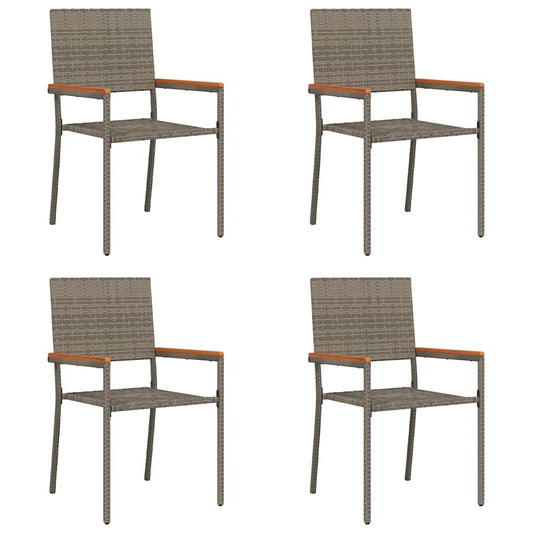 Garten Stapelstühle 4 pcs Grau, Braun