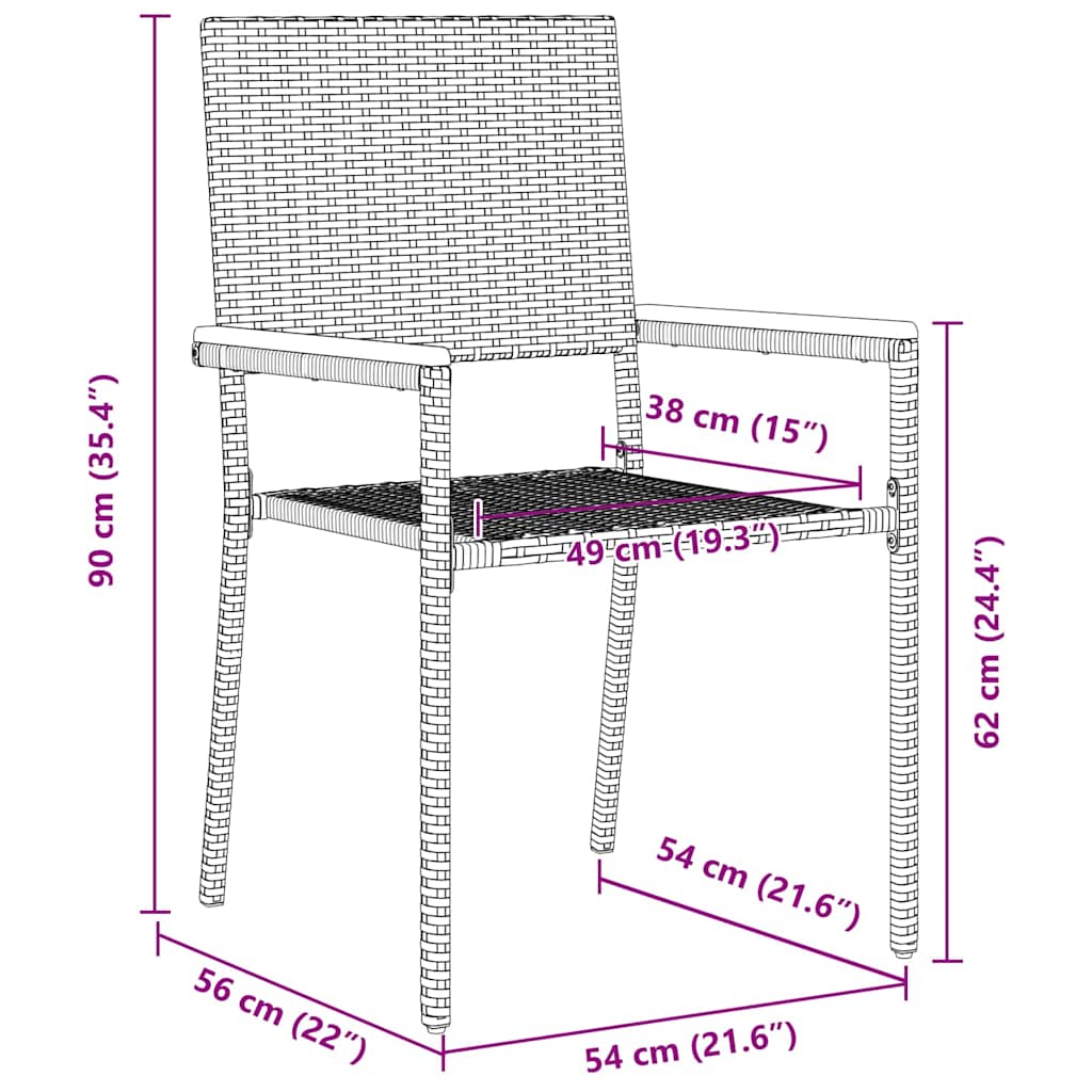 Garten Stapelstühle 4 pcs Grau, Braun