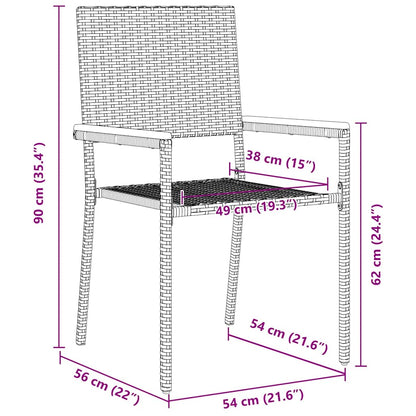 Garten Stapelstühle 4 pcs Grau, Braun