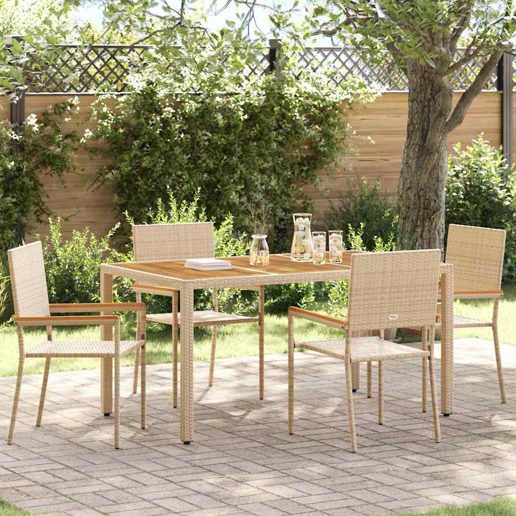 Garten Stapelstühle 4 pcs Creme, Braun