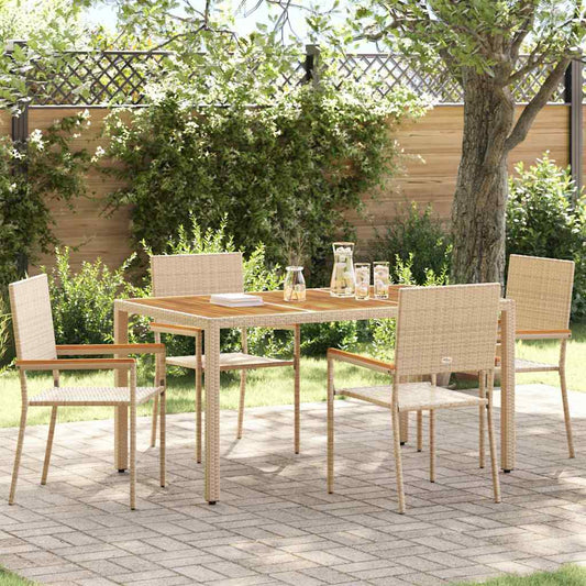 Garten Stapelstühle 4 pcs Creme, Braun