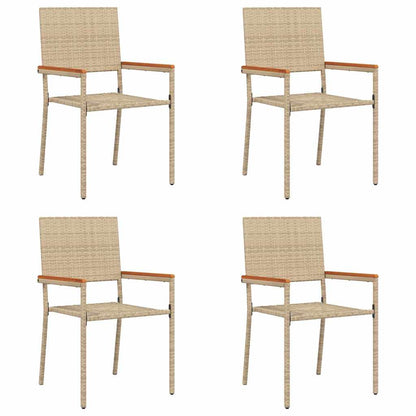 Garten Stapelstühle 4 pcs Creme, Braun