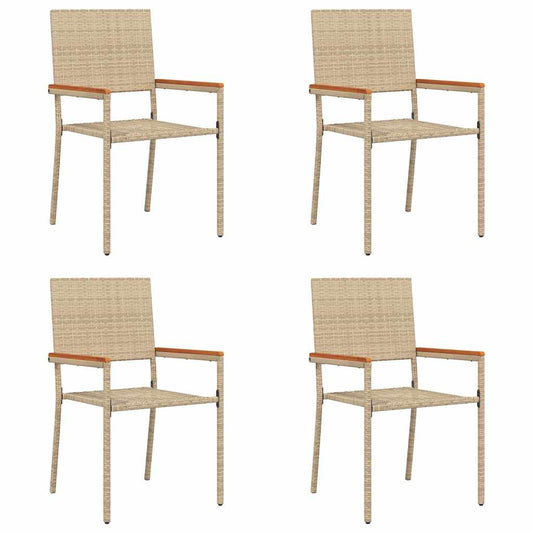 Garten Stapelstühle 4 pcs Creme, Braun