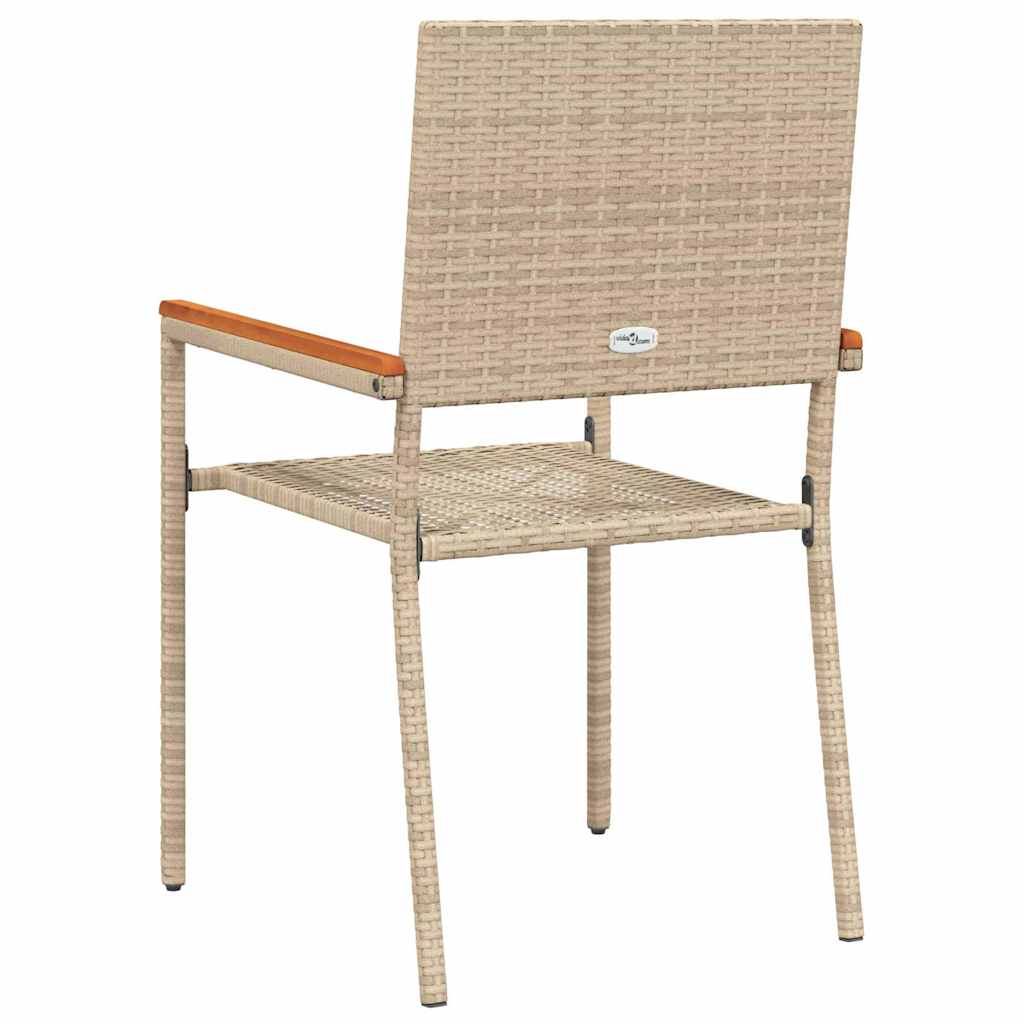 Garten Stapelstühle 4 pcs Creme, Braun