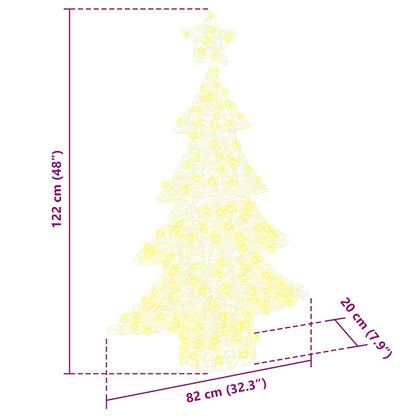 Weihnachtsbaum mit 100 LEDs Warmweiß 120 cm Acryl