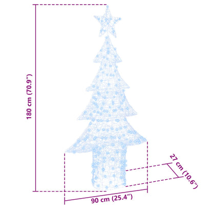 Weihnachtsbaum mit 240 LEDs Kaltweiß 180 cm Acryl