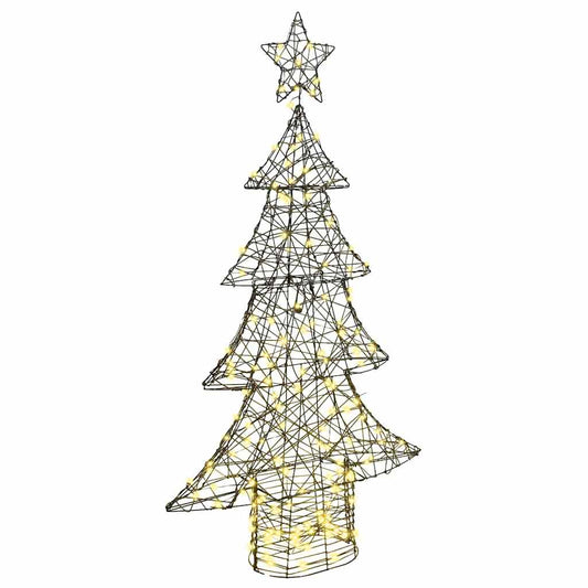 Weihnachtsbaum mit 160 LEDs Warmweiß 150 cm Rattan