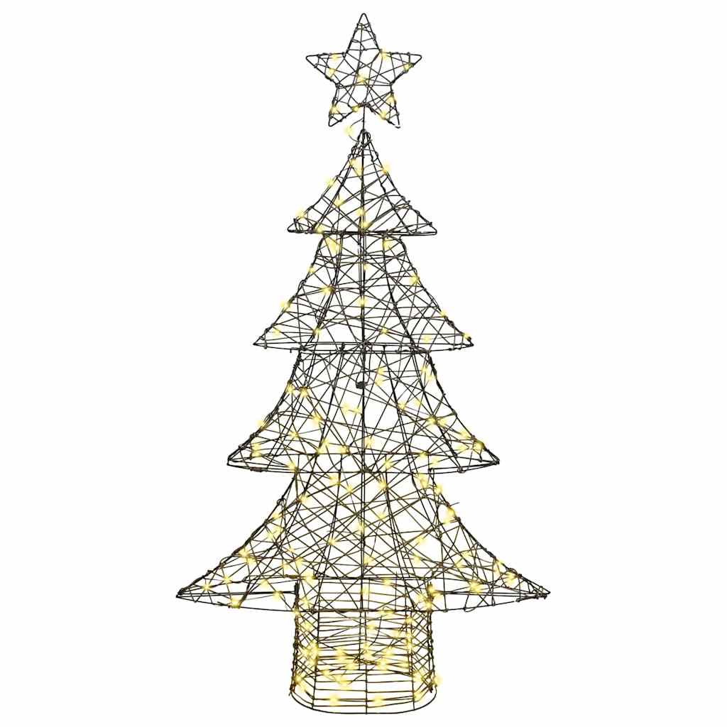 Weihnachtsbaum mit 160 LEDs Warmweiß 150 cm Rattan