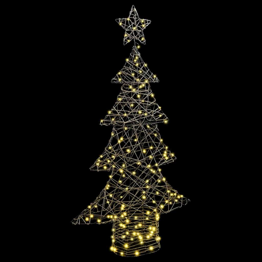 Weihnachtsbaum mit 160 LEDs Warmweiß 150 cm Rattan