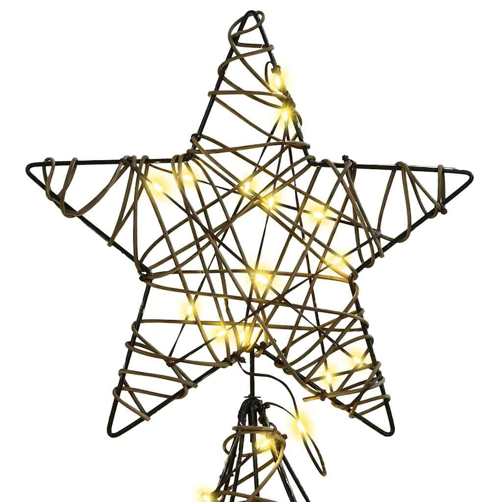 Weihnachtsbaum mit 240 LEDs Warmweiß 180 cm Rattan