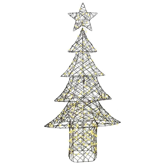 Weihnachtsbaum mit 240 LEDs Warmweiß 180 cm Rattan