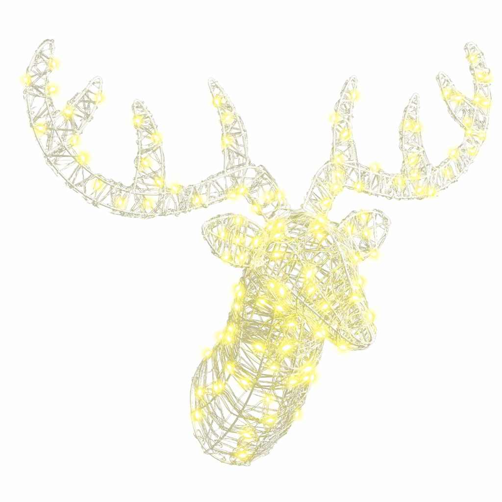 Rentierkopf mit 140 LEDs Warmweiß 60 cm Acryl