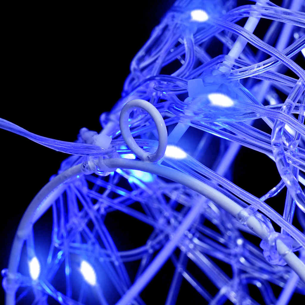 Rentierkopf mit 140 LEDs Blau 60 cm Acryl