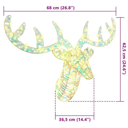 Rentier Zieh Schlitten Warmweiß 60 cm PET