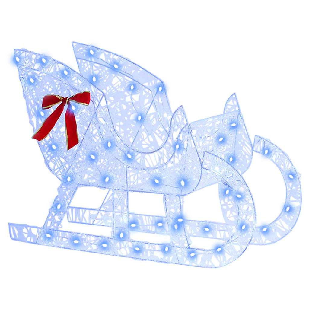 Rentier Zieh Schlitten Blau 70 x 26 x 128,5 cm Acryl