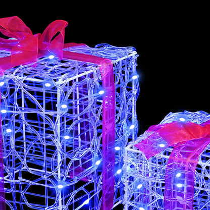 Geschenkbox mit 60 LEDs 3 pcs Blau 20 x 20 x 20 cm Acryl