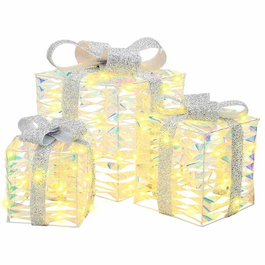 Geschenkbox mit 60 LEDs 3 pcs Warmweiß 20 x 20 x 20 cm PET