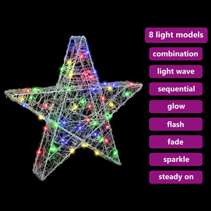 3D Stern mit 50 LEDs Mehrfarbig 55 x 53,5 x 10 cm Acryl