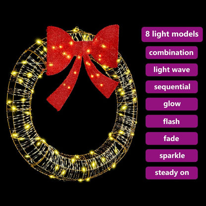 Kranz mit 80 LEDs Warmweiß 90 cm PET
