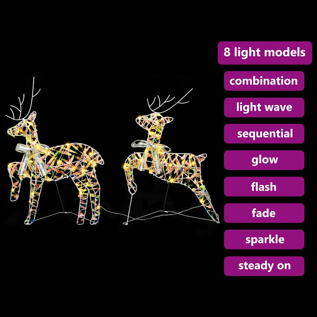 LED Rentiere mit 40 LEDs 2 pcs Warmes Weiß PET