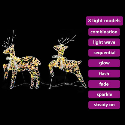 LED Rentiere mit 40 LEDs 2 pcs Warmes Weiß PET