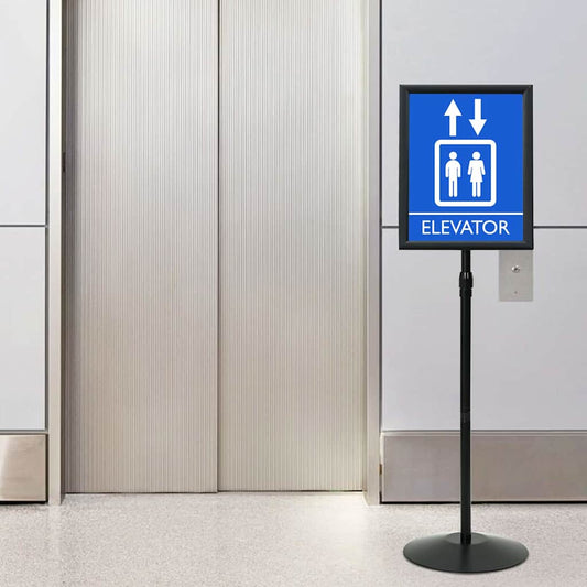 Podest-Posterständer Schwarz A3 Aluminium und PVC