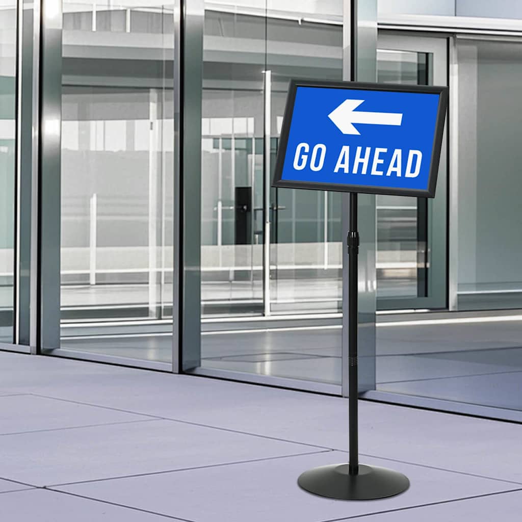 Podest-Posterständer Schwarz A3 Aluminium und PVC