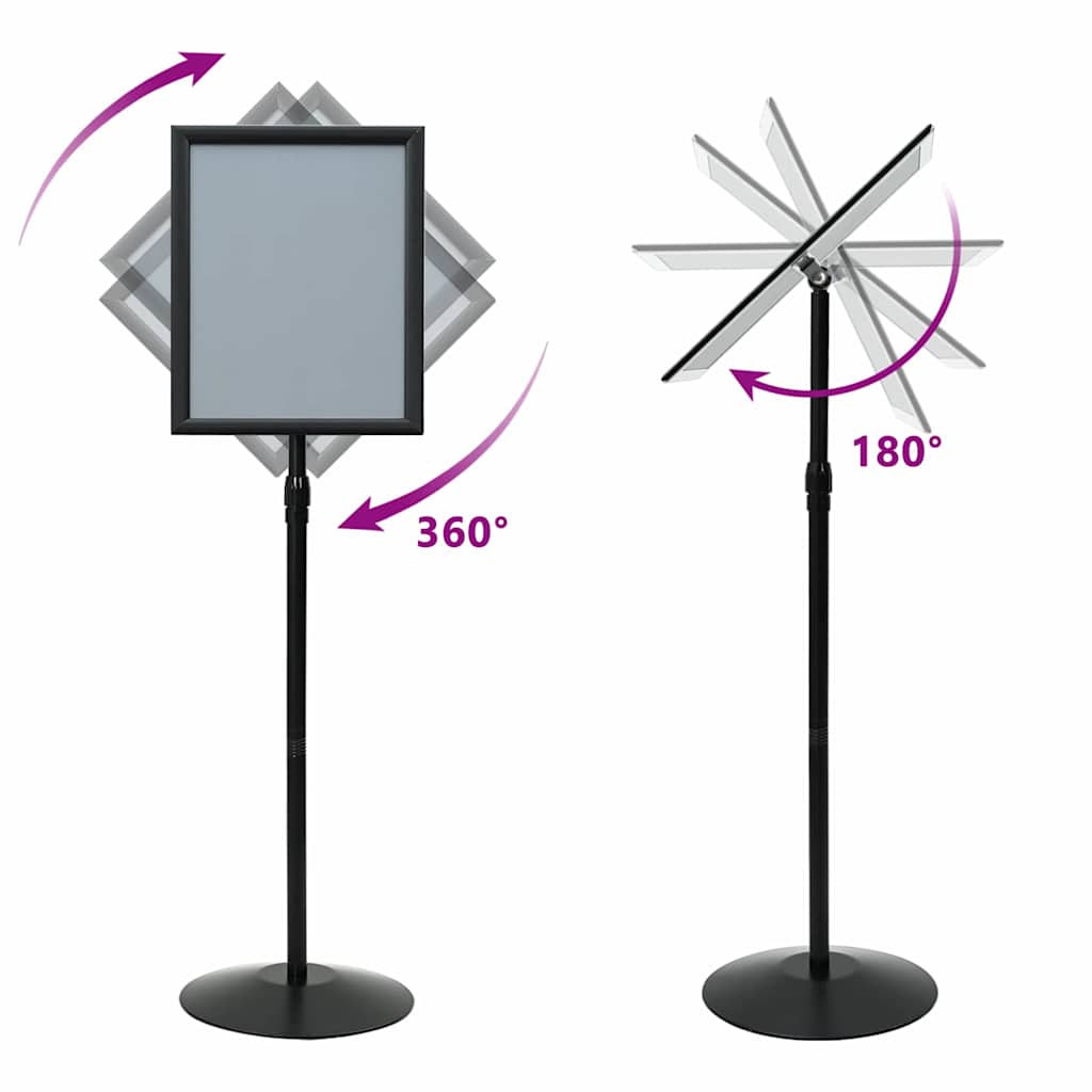 Podest-Posterständer Schwarz A3 Aluminium und PVC