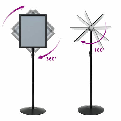 Podest-Posterständer Schwarz A3 Aluminium und PVC