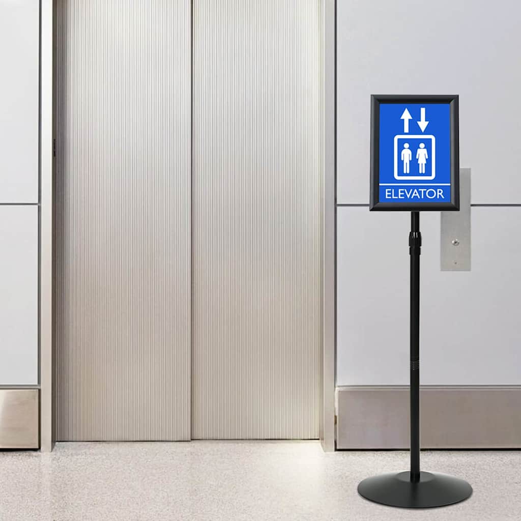 Podest-Posterständer Schwarz A4 Aluminium und PVC