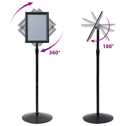 Podest-Posterständer Schwarz A4 Aluminium und PVC