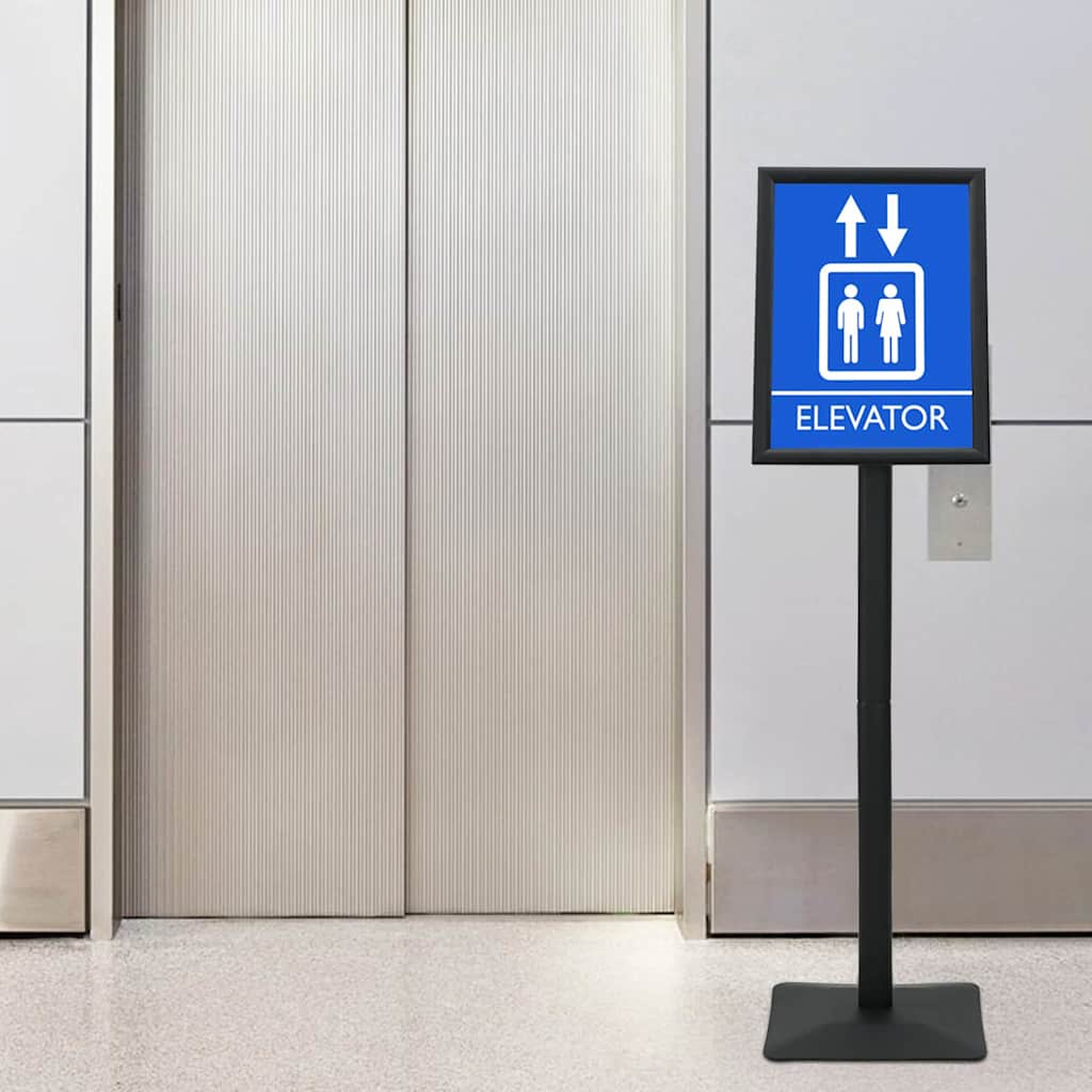 Podest-Posterständer Schwarz A3 Aluminium und PVC