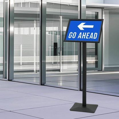 Podest-Posterständer Schwarz A3 Aluminium und PVC