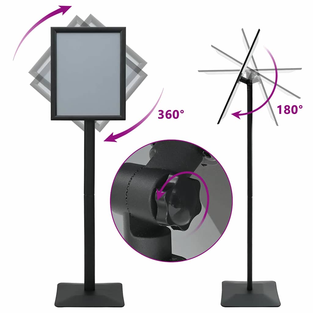 Podest-Posterständer Schwarz A3 Aluminium und PVC