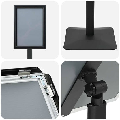 Podest-Posterständer Schwarz A4 Aluminium und PVC