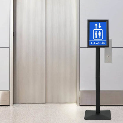 Podest-Posterständer Schwarz A4 Aluminium und PVC