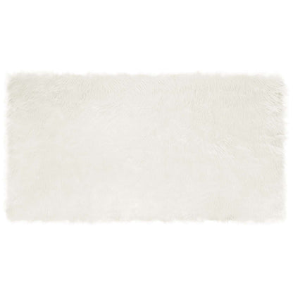 Kunstschaffell Teppich Tafalla Weiß 80 x 150 cm Polyester
