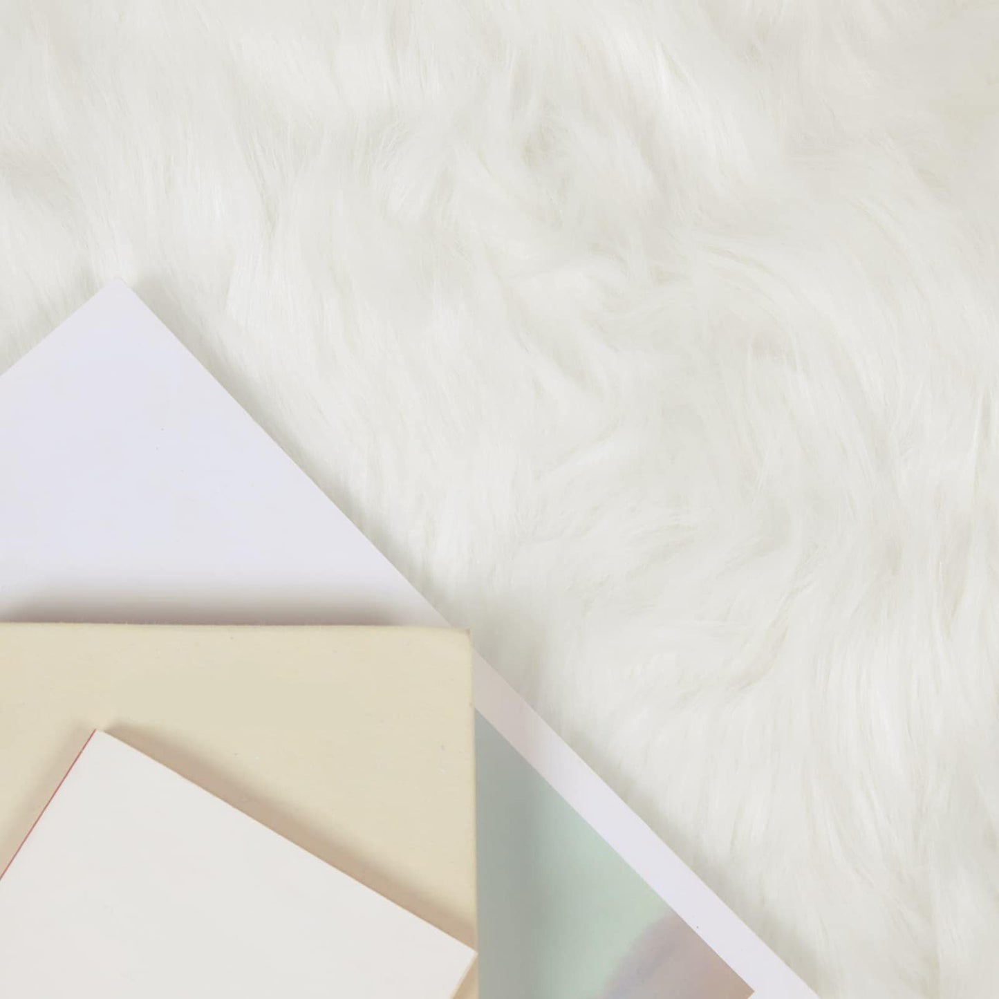 Kunstschaffell Teppich Tafalla Weiß 160 x 230 cm Polyester