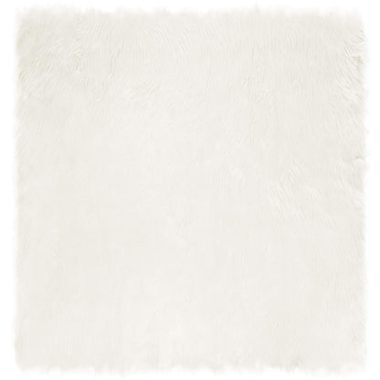 Kunstschaffell Teppich Tafalla Weiß 120 x 120 cm Polyester