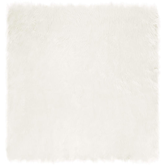 Kunstschaffell Teppich Tafalla Weiß 120 x 120 cm Polyester