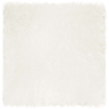 Kunstschaffell Teppich Tafalla Weiß 240 x 240 cm Polyester