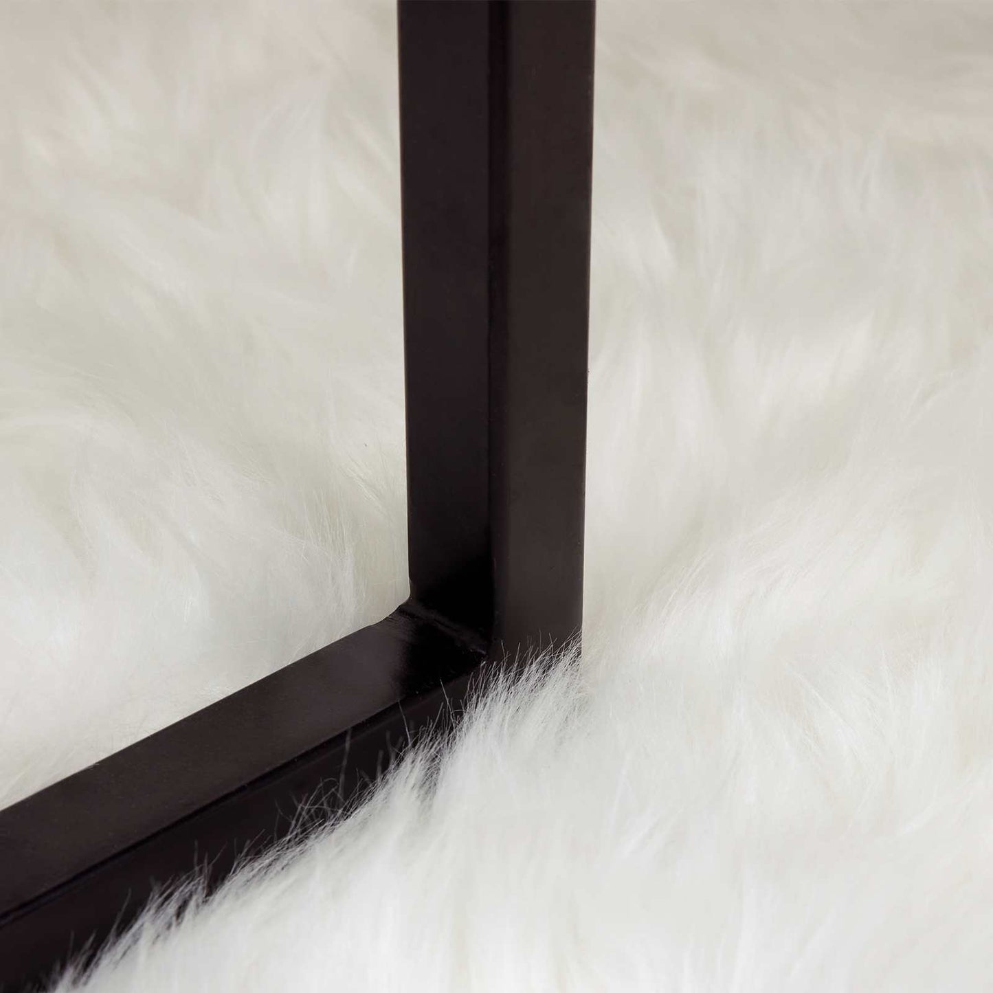 Kunstschaffell Teppich Tafalla Weiß Ø 120 cm Polyester