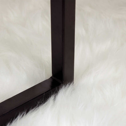 Kunstschaffell Teppich Tafalla Weiß 50 x 80 cm Polyester