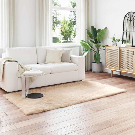 Kunstschaffell Teppich Tafalla Beige 100 x 200 cm Polyester