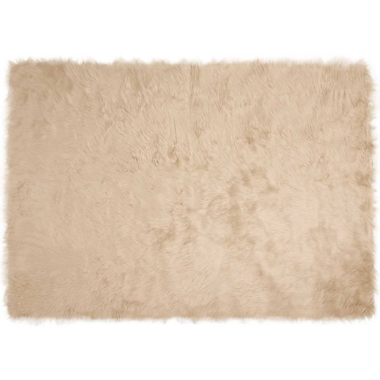 Kunstschaffell Teppich Tafalla Beige 140 x 200 cm Polyester