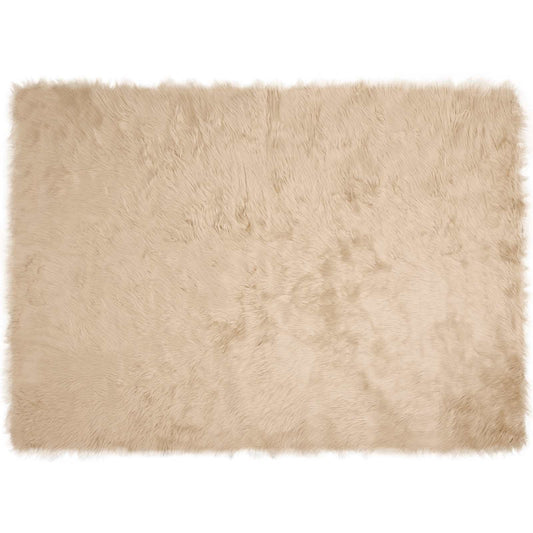 Kunstschaffell Teppich Tafalla Beige 160 x 230 cm Polyester