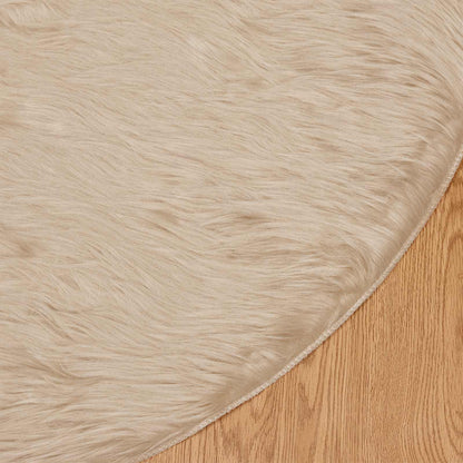 Kunstschaffell Teppich Tafalla Beige Ø 80 cm Polyester