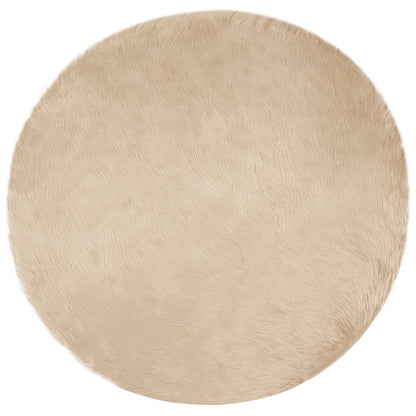 Kunstschaffell Teppich Tafalla Beige Ø 120 cm Polyester