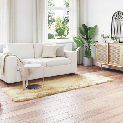 Kunstschaffell Teppich Tafalla Creme 80 x 250 cm Polyester
