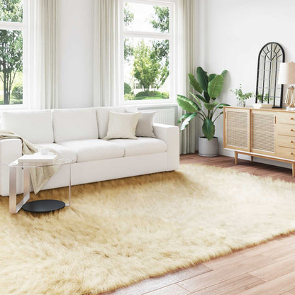 Kunstschaffell Teppich Tafalla Creme 240 x 340 cm Polyester